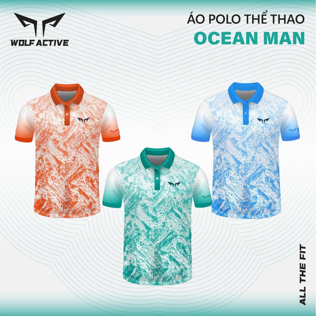 Áo Polo Thể Thao Nam Wolf Active Ocean Man 156, Chất Vải Wolf Pro Cao Cấp, Thoáng Khí, Mát Mẻ, Nhanh Khô