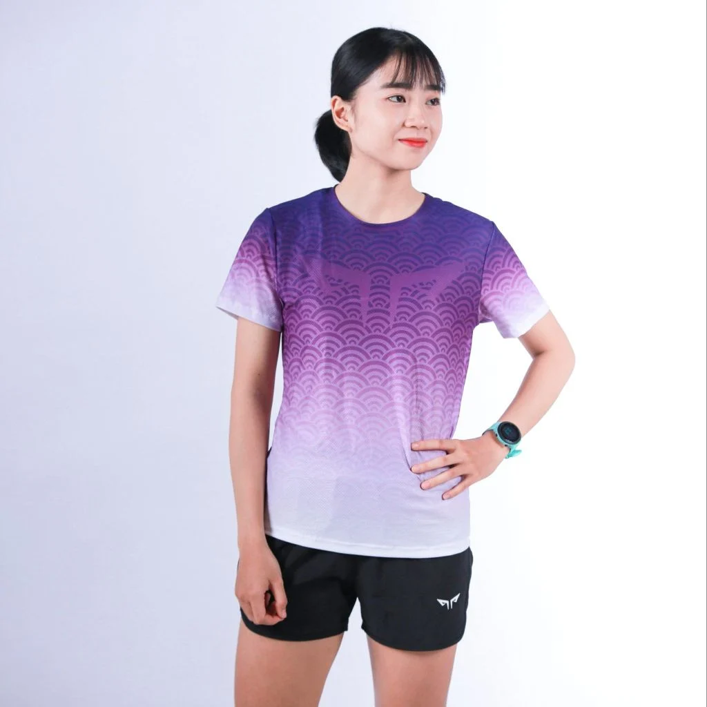 Áo Chạy Bộ Nữ Wolf Active Vân Nước 124,Chất vải WolfActive Cao Cấp, mềm mịn, Nhẹ Nhanh Khô, Thấm Hút Mồ Hôi Tốt